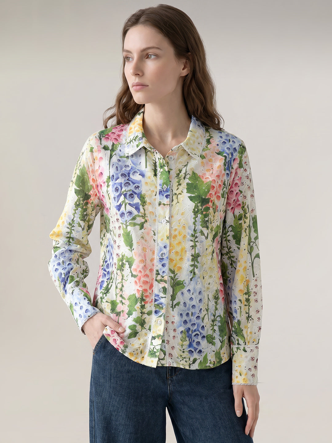 Floral Print Cotton Shirt