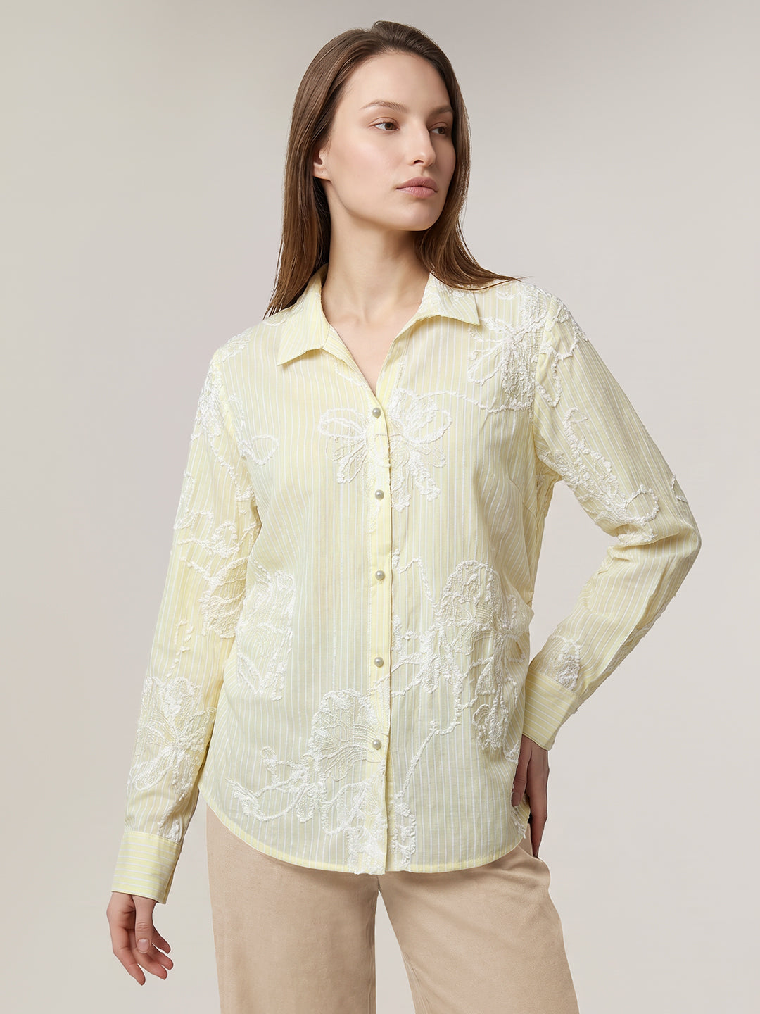 Embroidered Striped Shirt