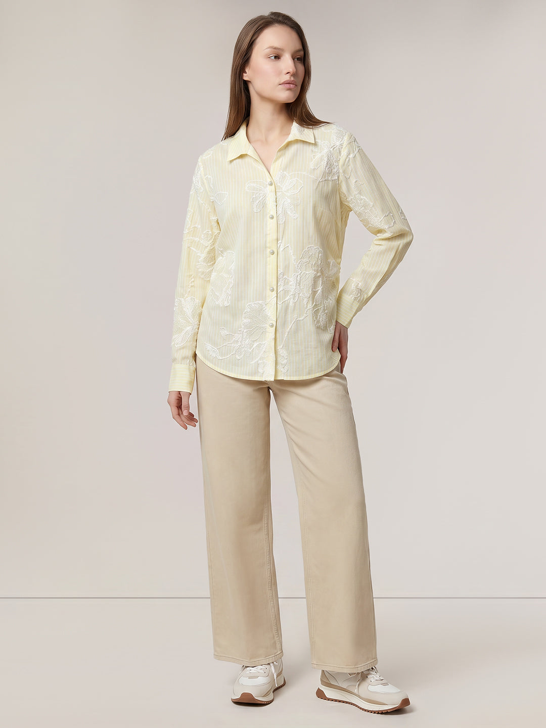 Embroidered Striped Shirt