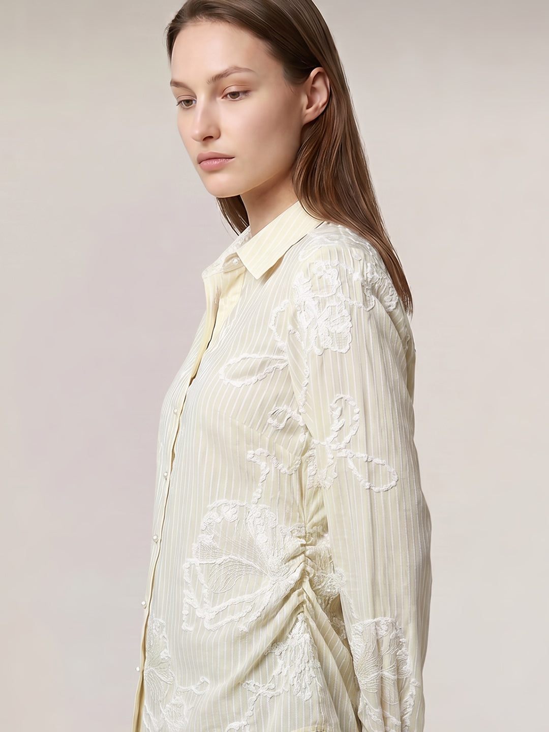 Embroidered Striped Shirt