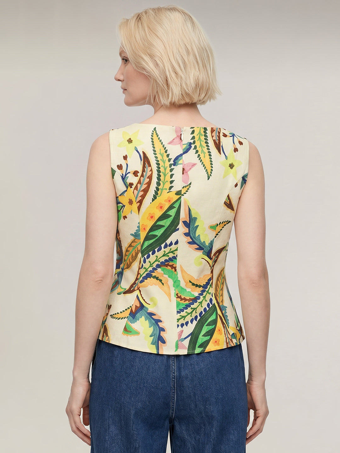 Ecru printed Top