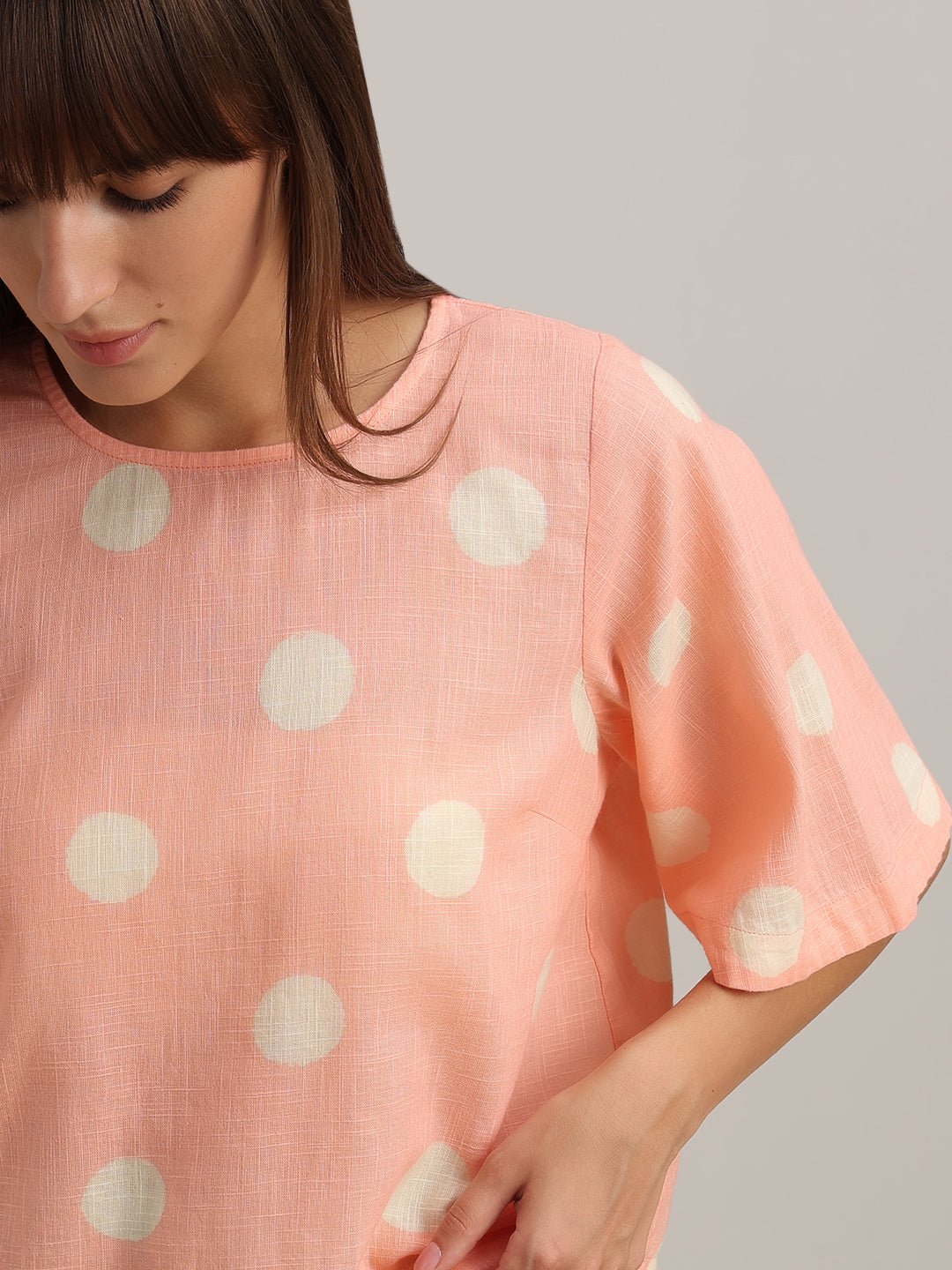 Peach Polka Dot Top