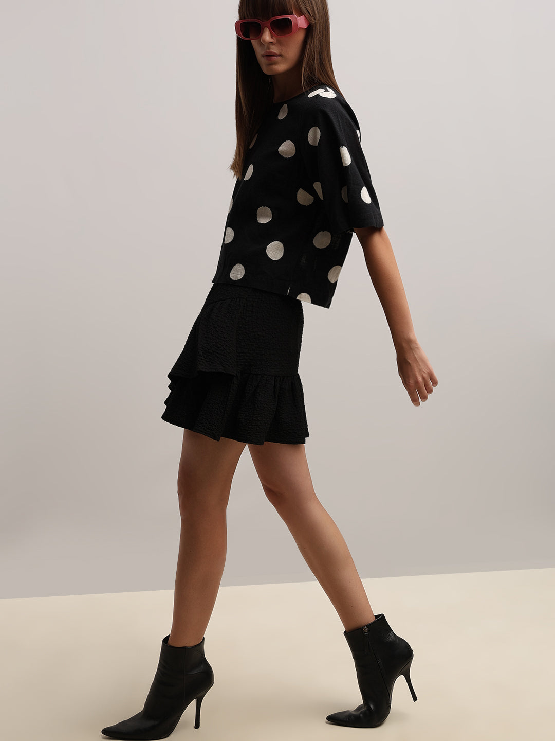 Black Polka Dot Top