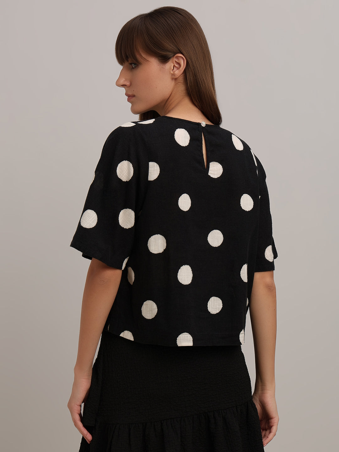 Black Polka Dot Top