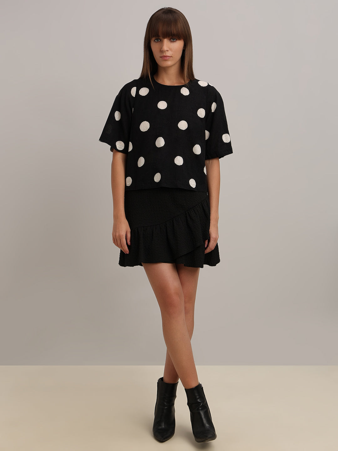 Black Polka Dot Top