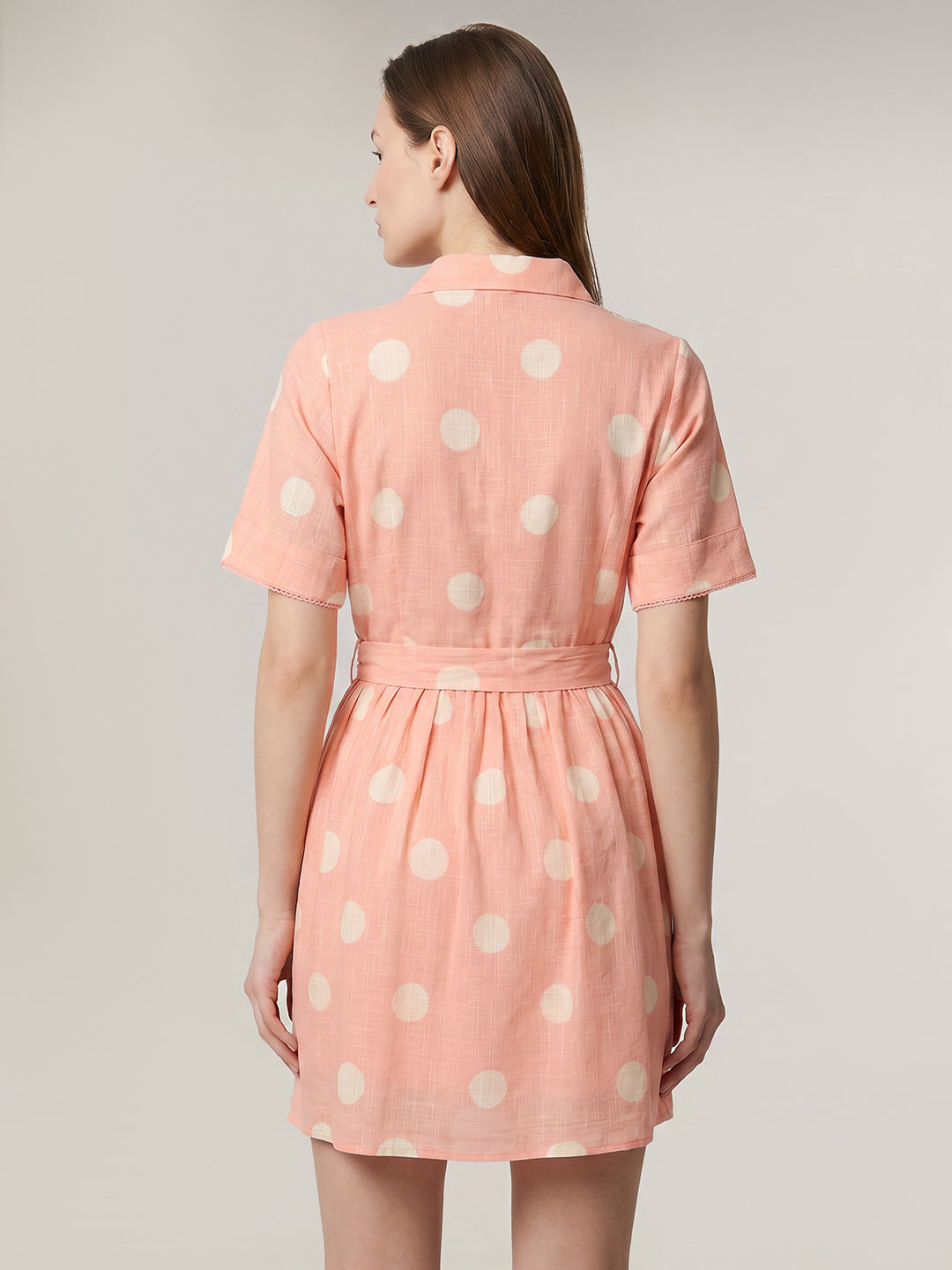 Pink Polka Dot Shirt Dress