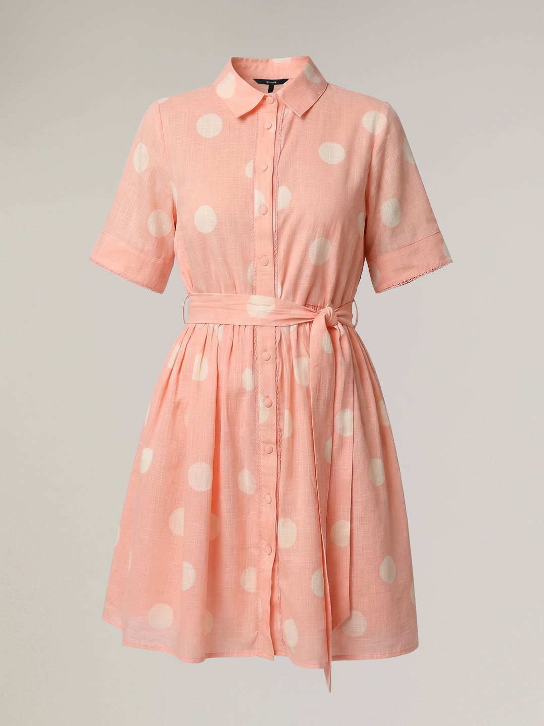 Pink Polka Dot Shirt Dress