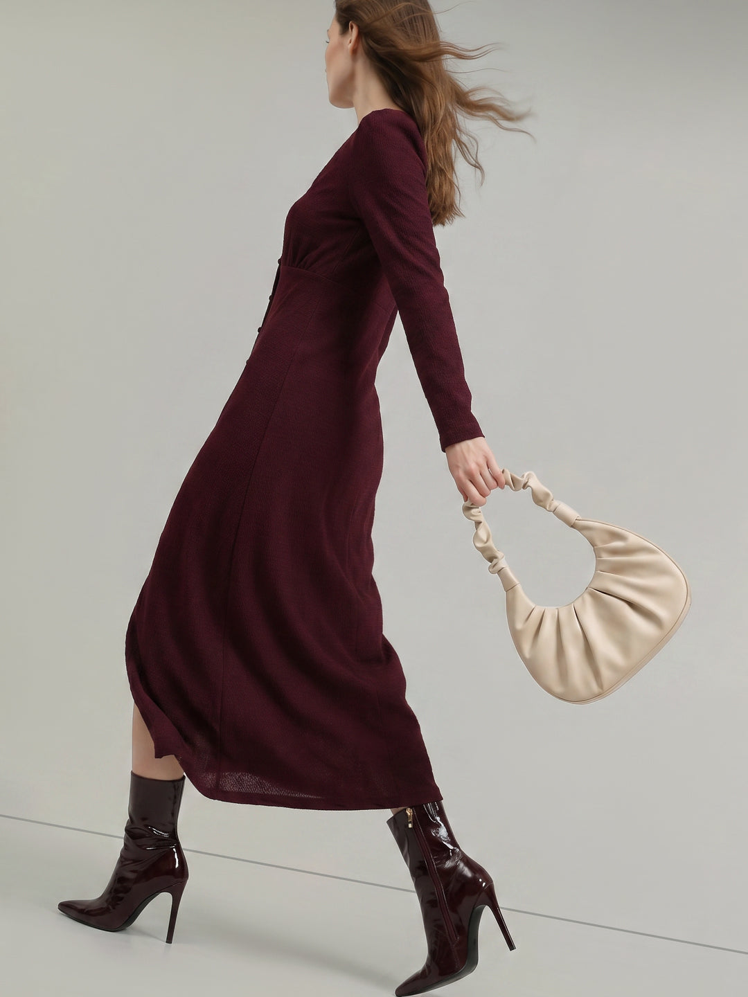 V-Neck Midaxi Dress