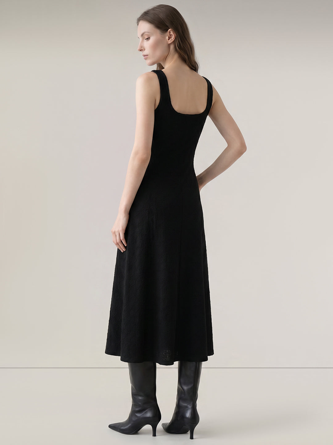 Black Knitted Midi Dress