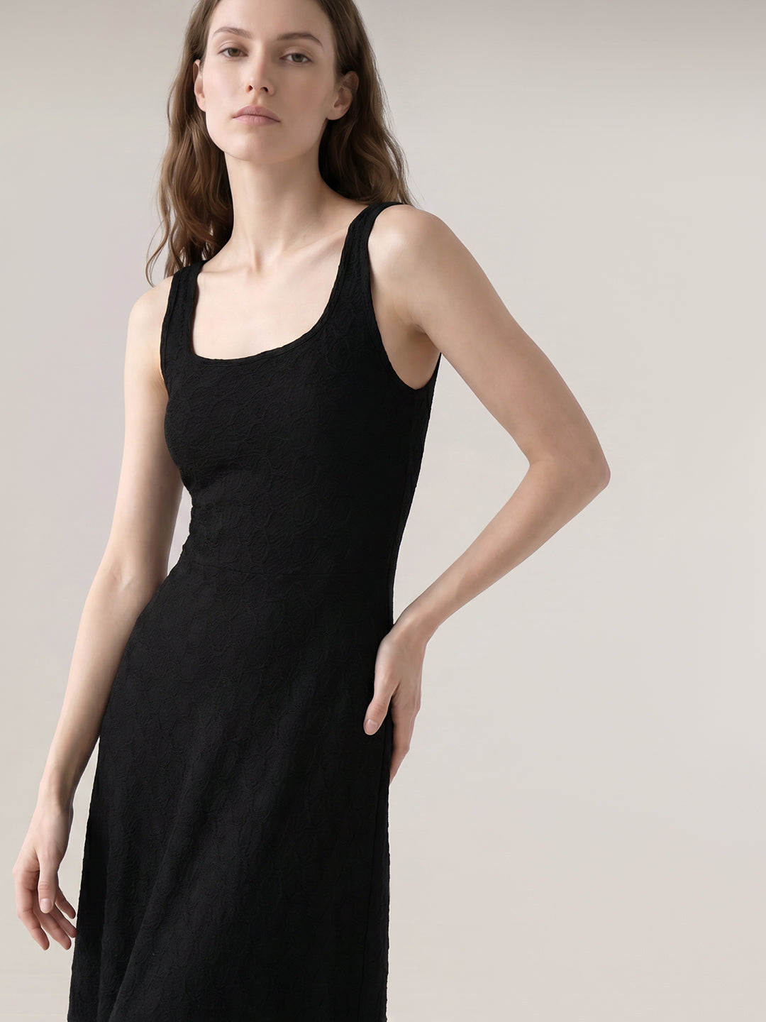Black Knitted Midi Dress