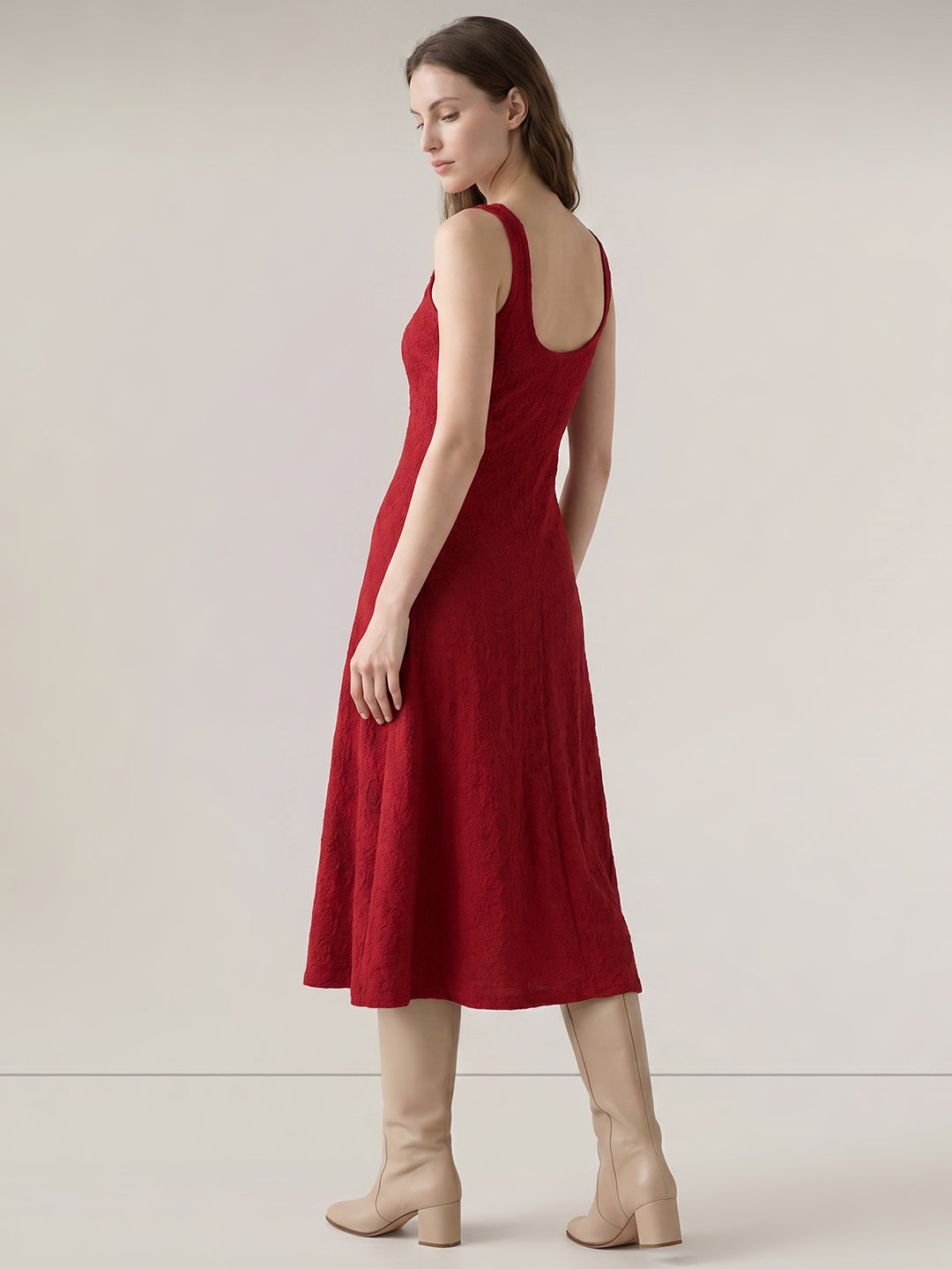 Dark Red Knitted Dress
