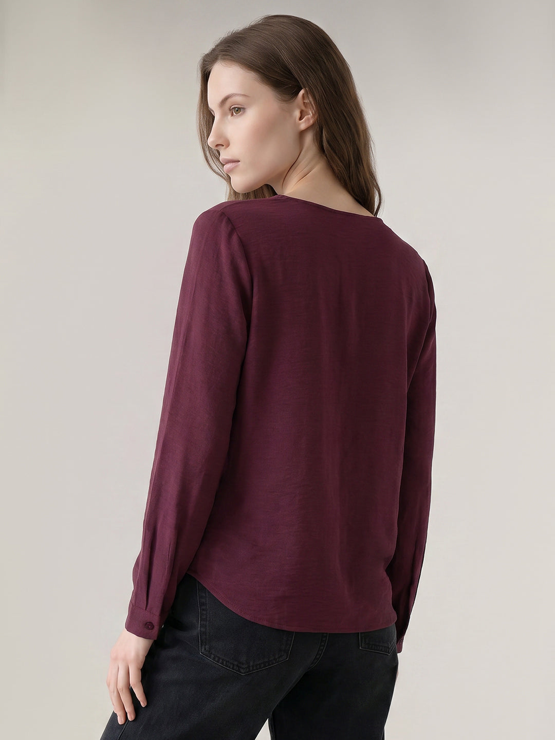 Dark Purple Regular Fit Top