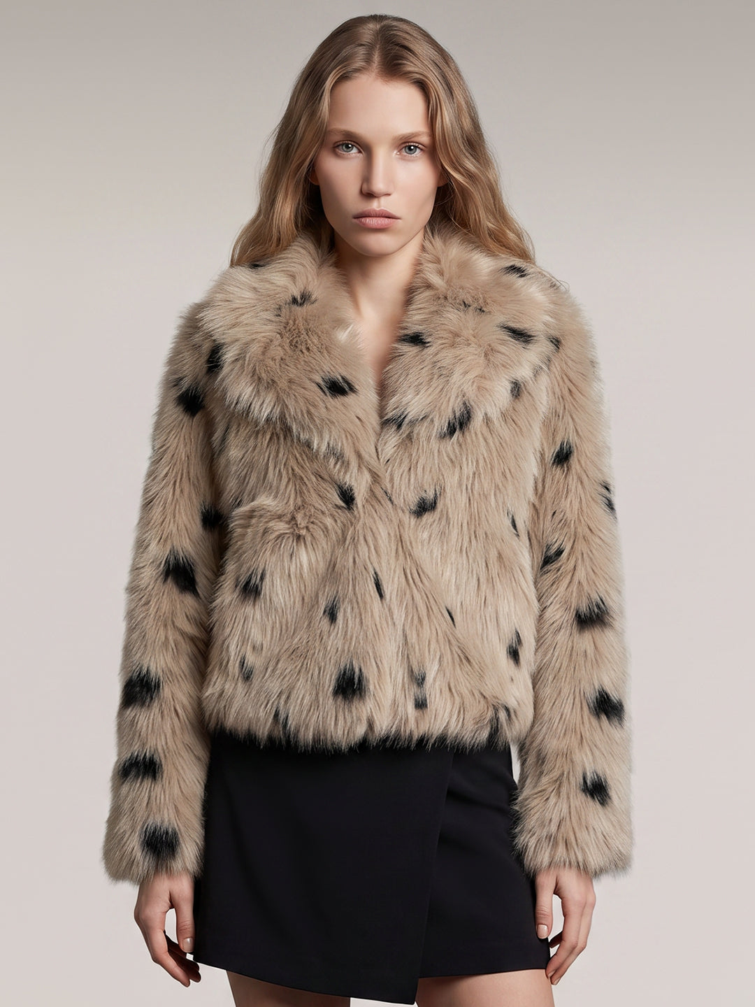 Printed Faux Fur Jacket