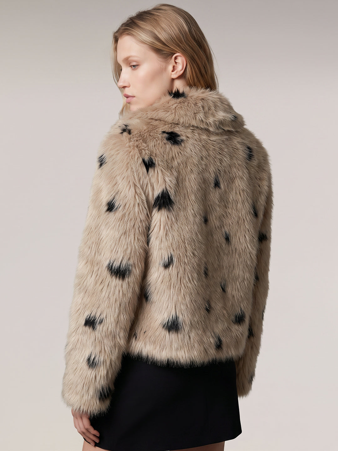 Printed Faux Fur Jacket