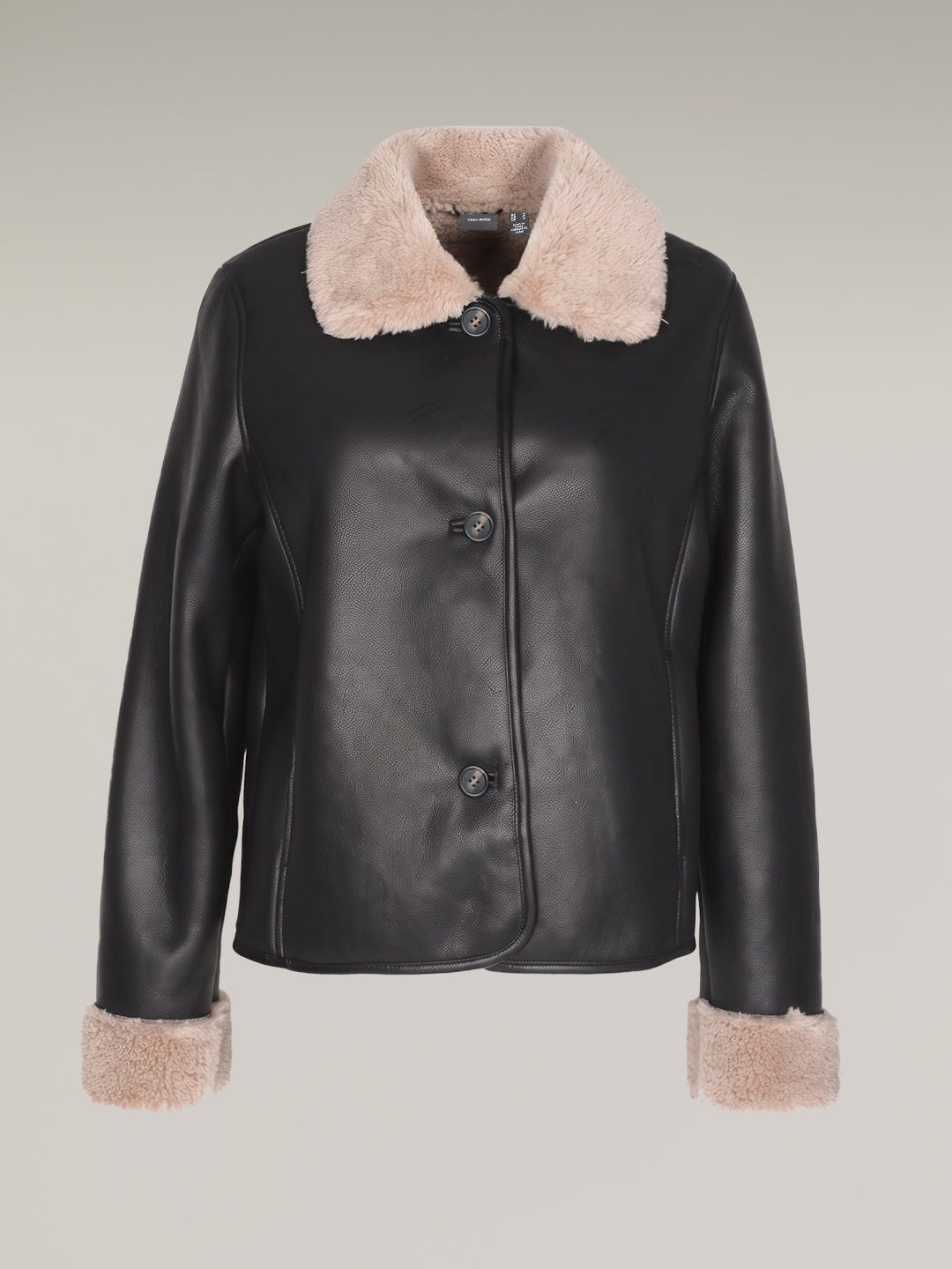 Black Faux Fur Trim Jacket