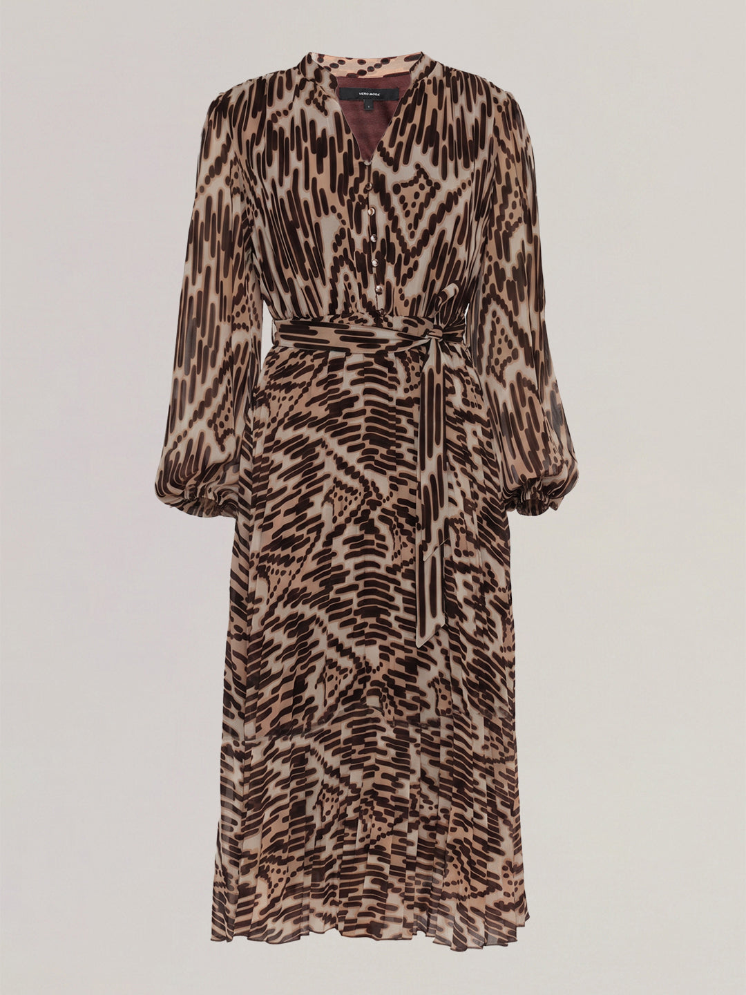 Brown Printed Midaxi Dress