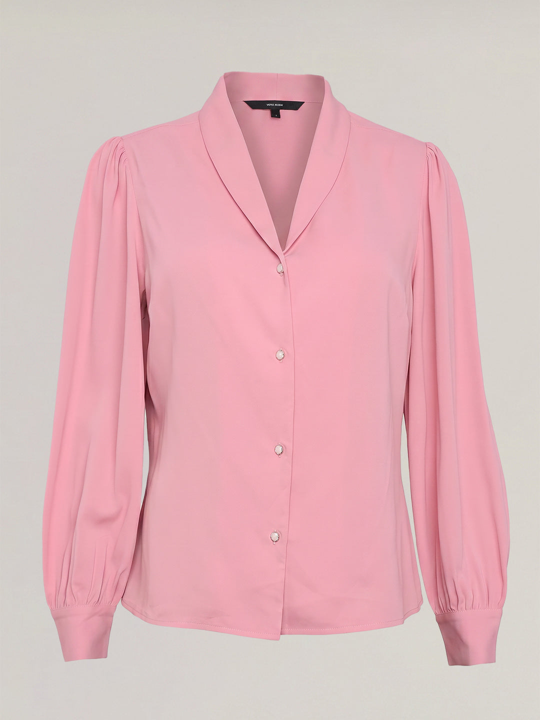 Pink Shawl Collar Shirt