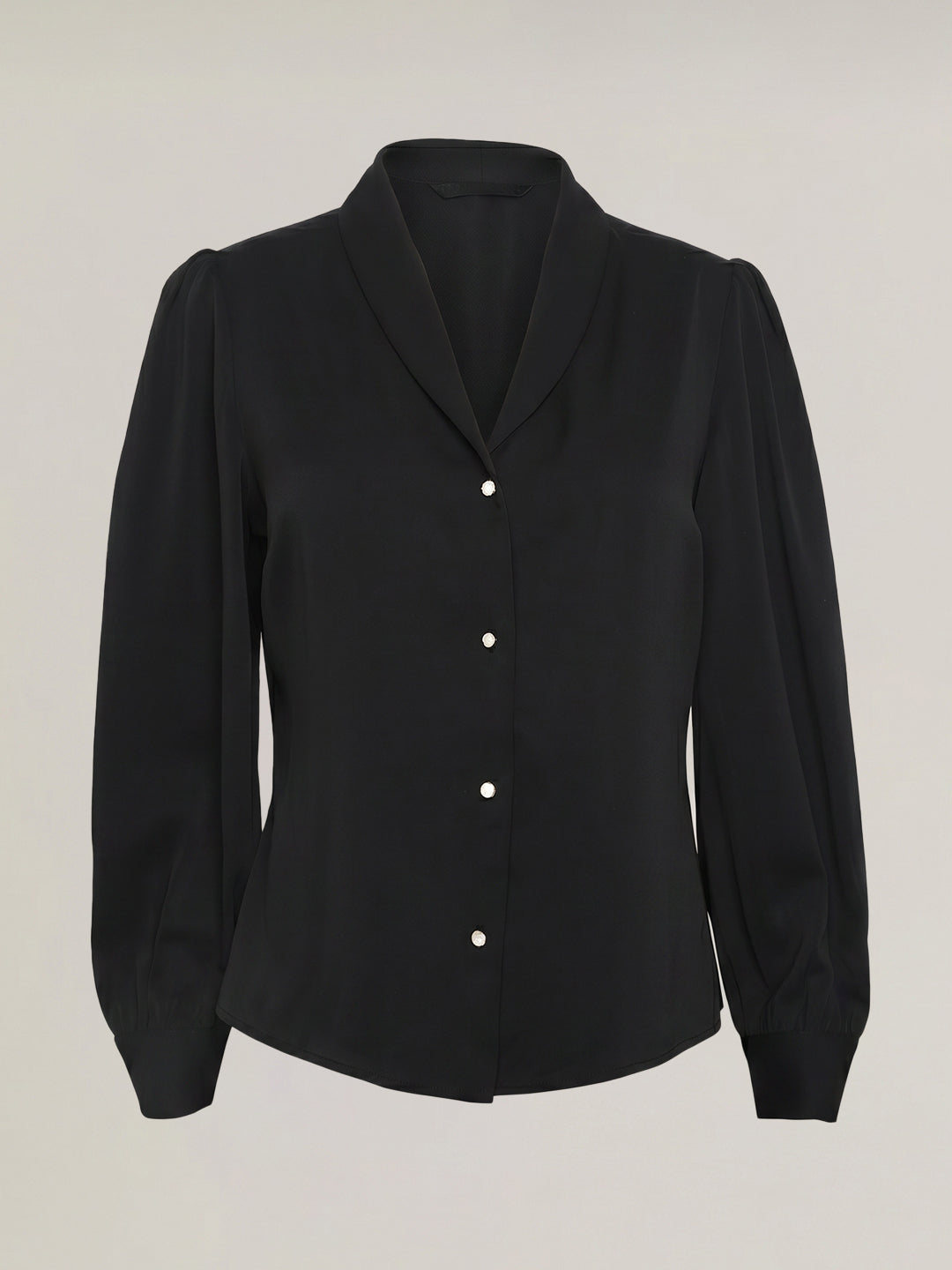 Black Shawl Collar Shirt