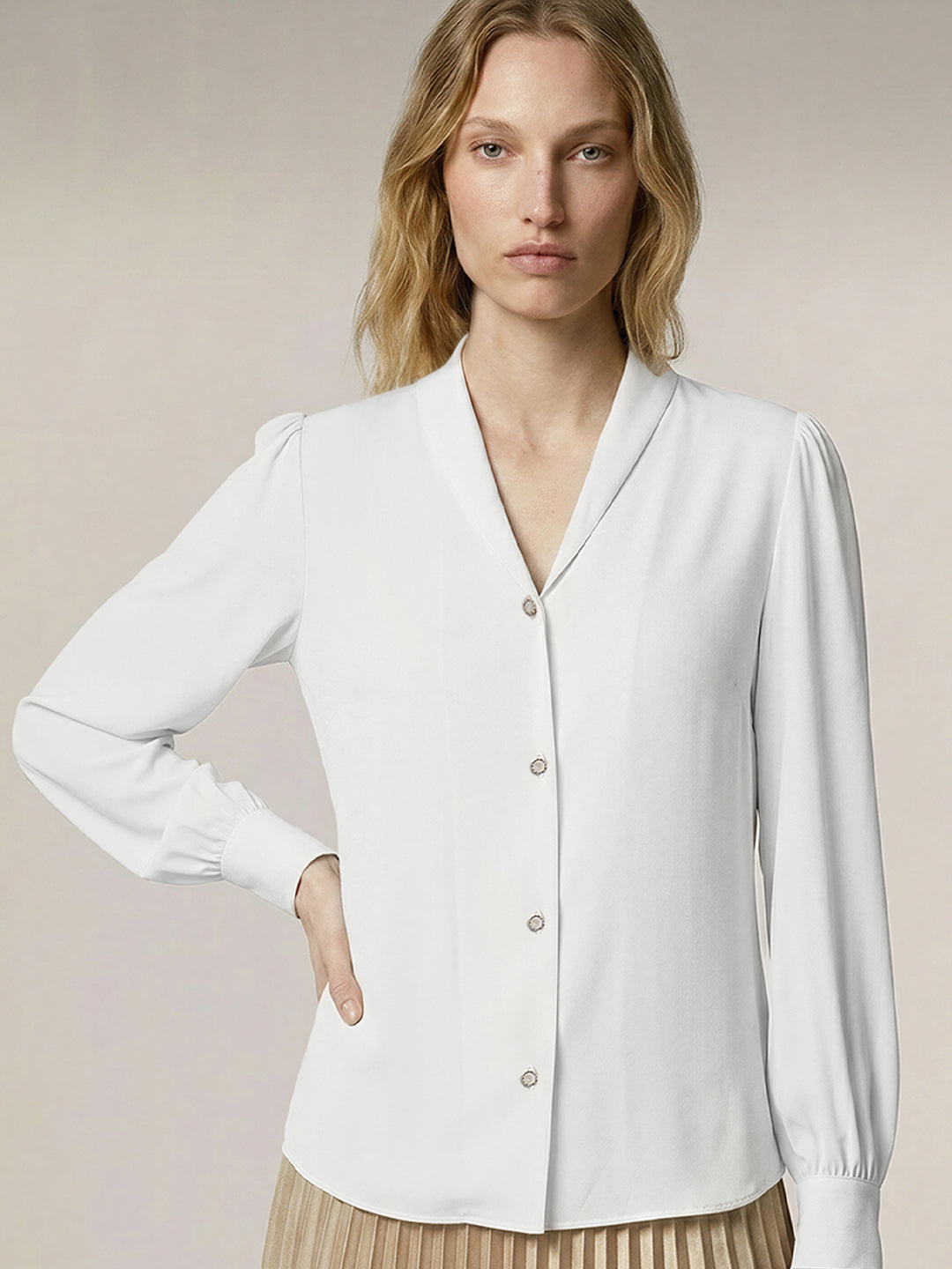 White Full Sleeves Shirt