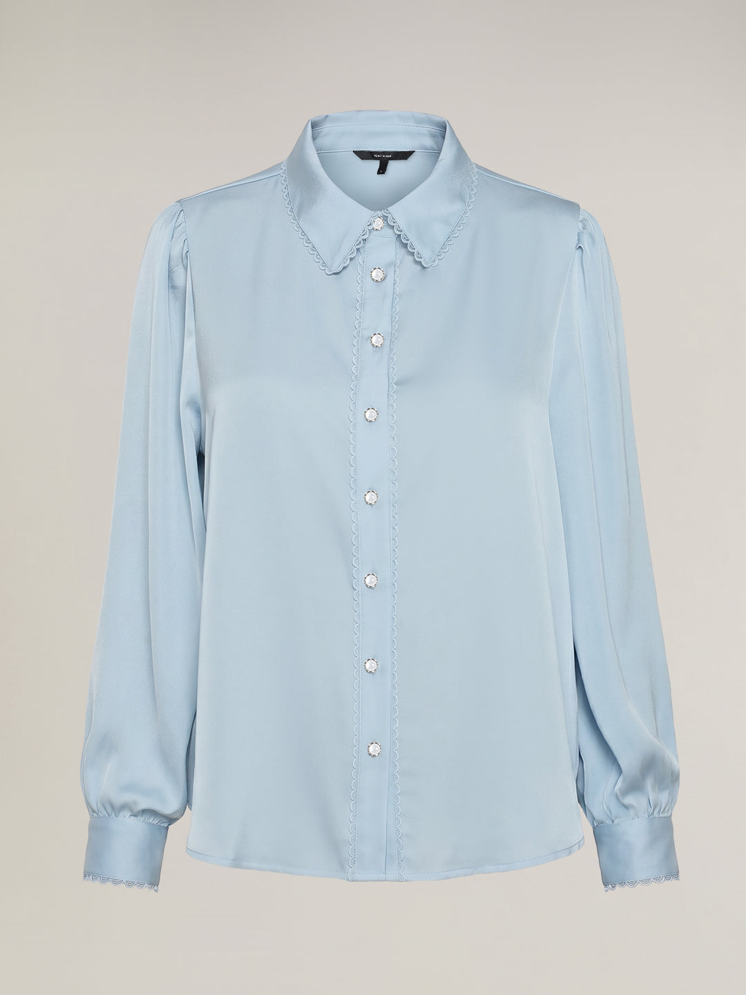 Blue Pearl Button Detail Shirt