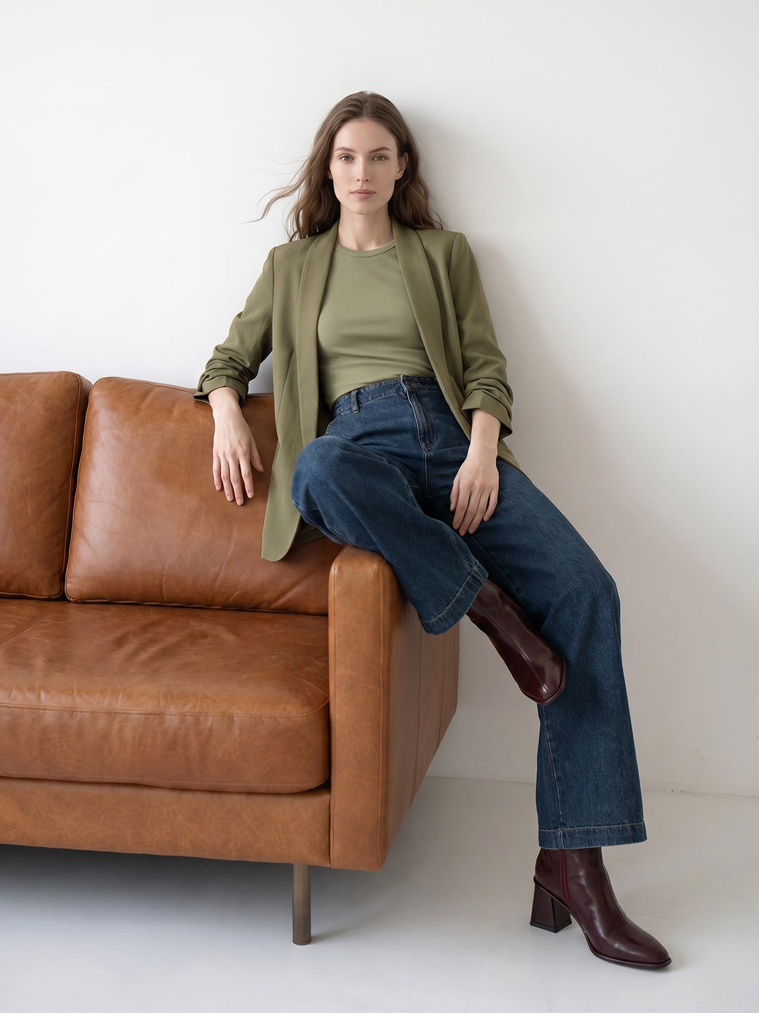 Olive Green Tailored Blazer