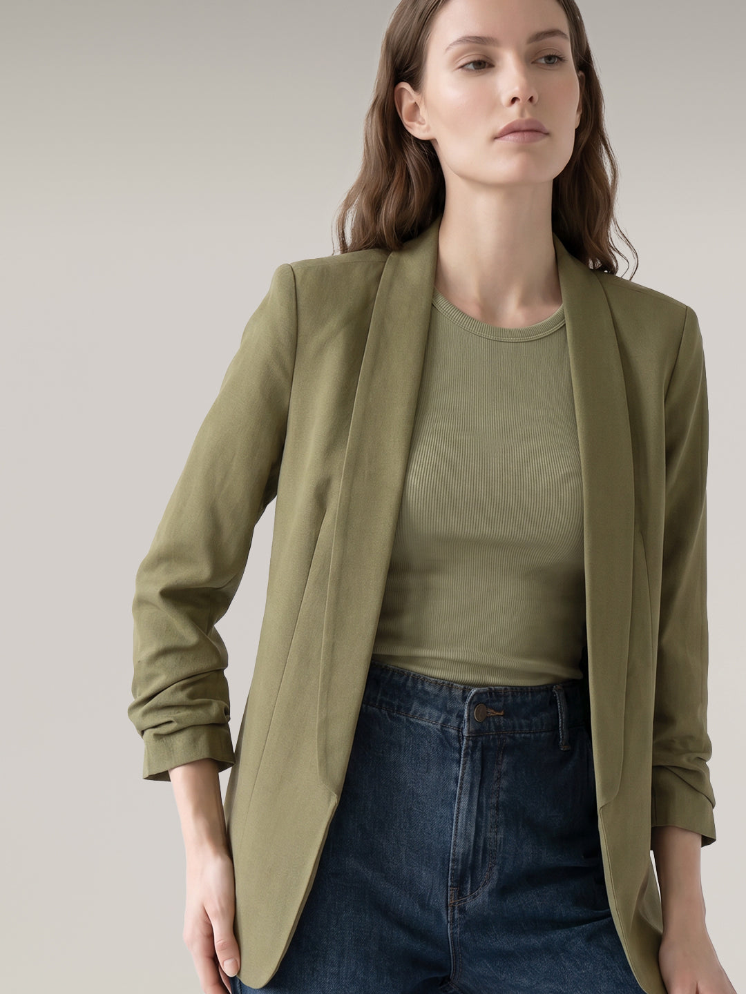 Olive Green Tailored Blazer