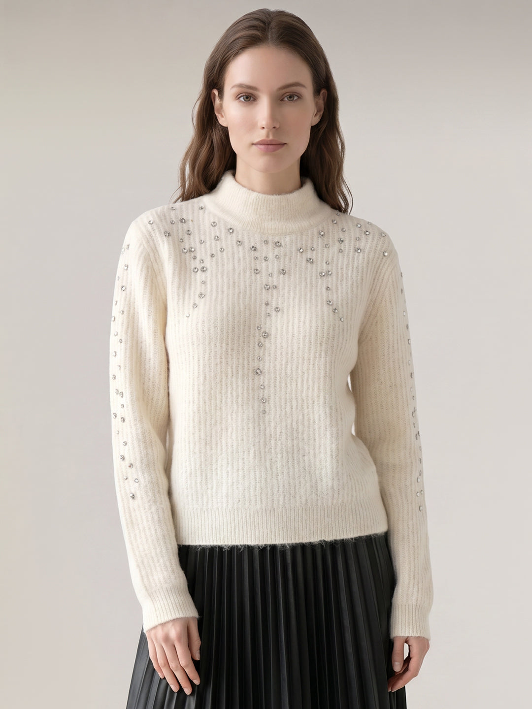 Embellished High Neck Pullover