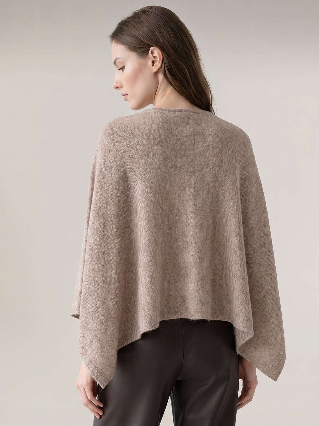 Light Brown O-Neck Cape