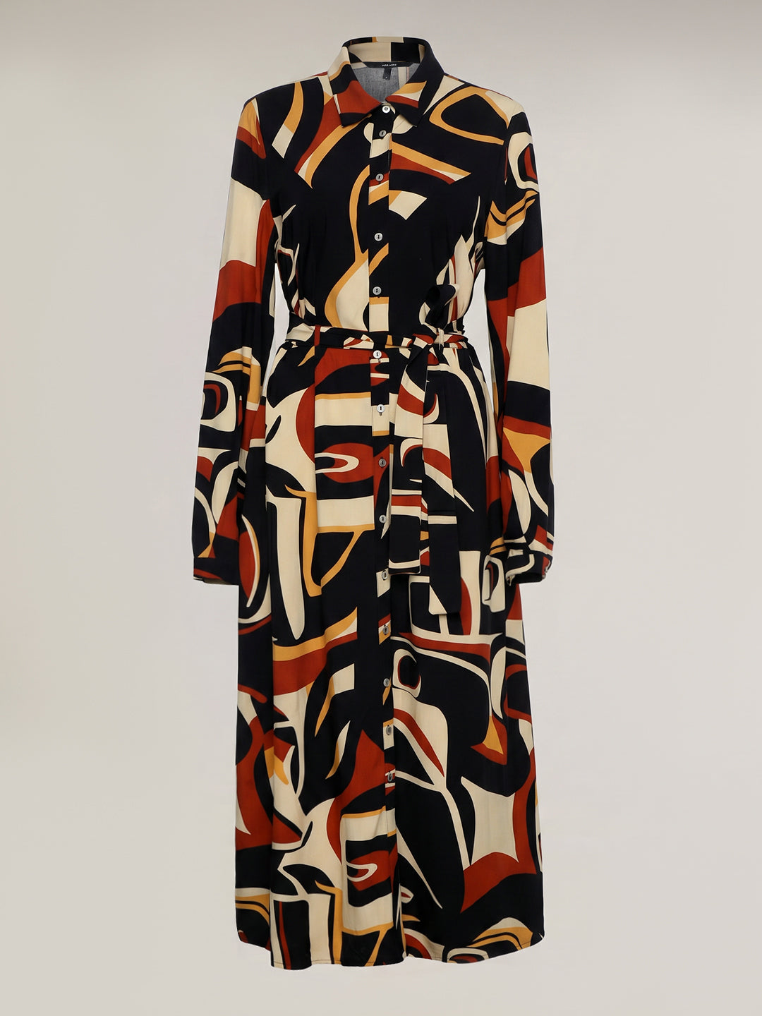 Brown Printed Shirt dress