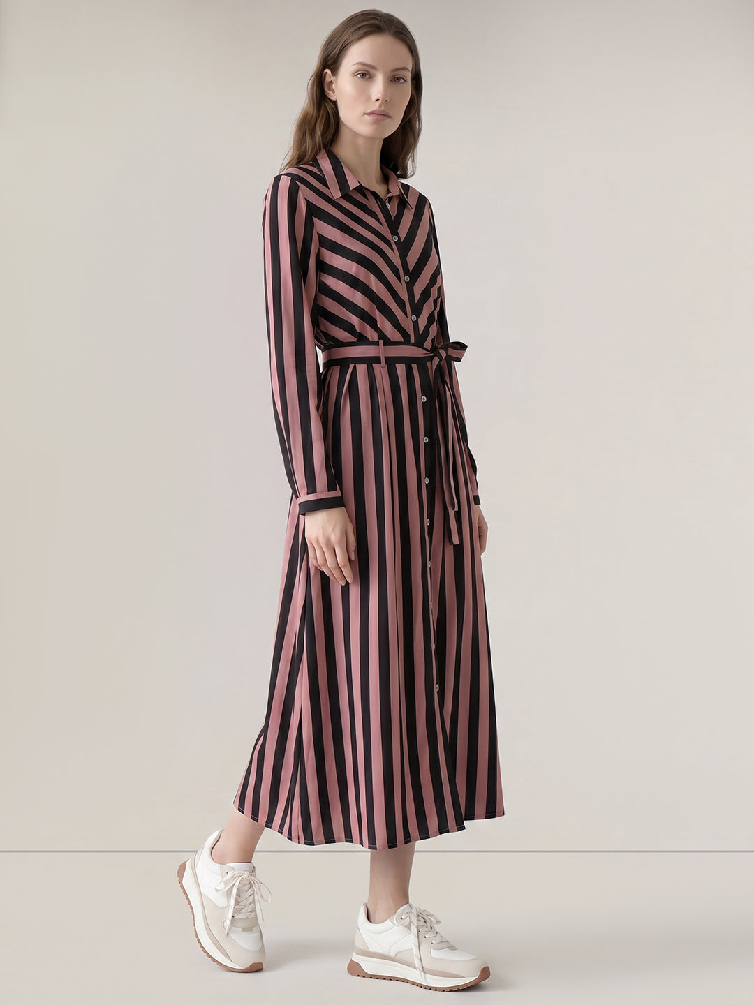 Black Printed Shirt dress