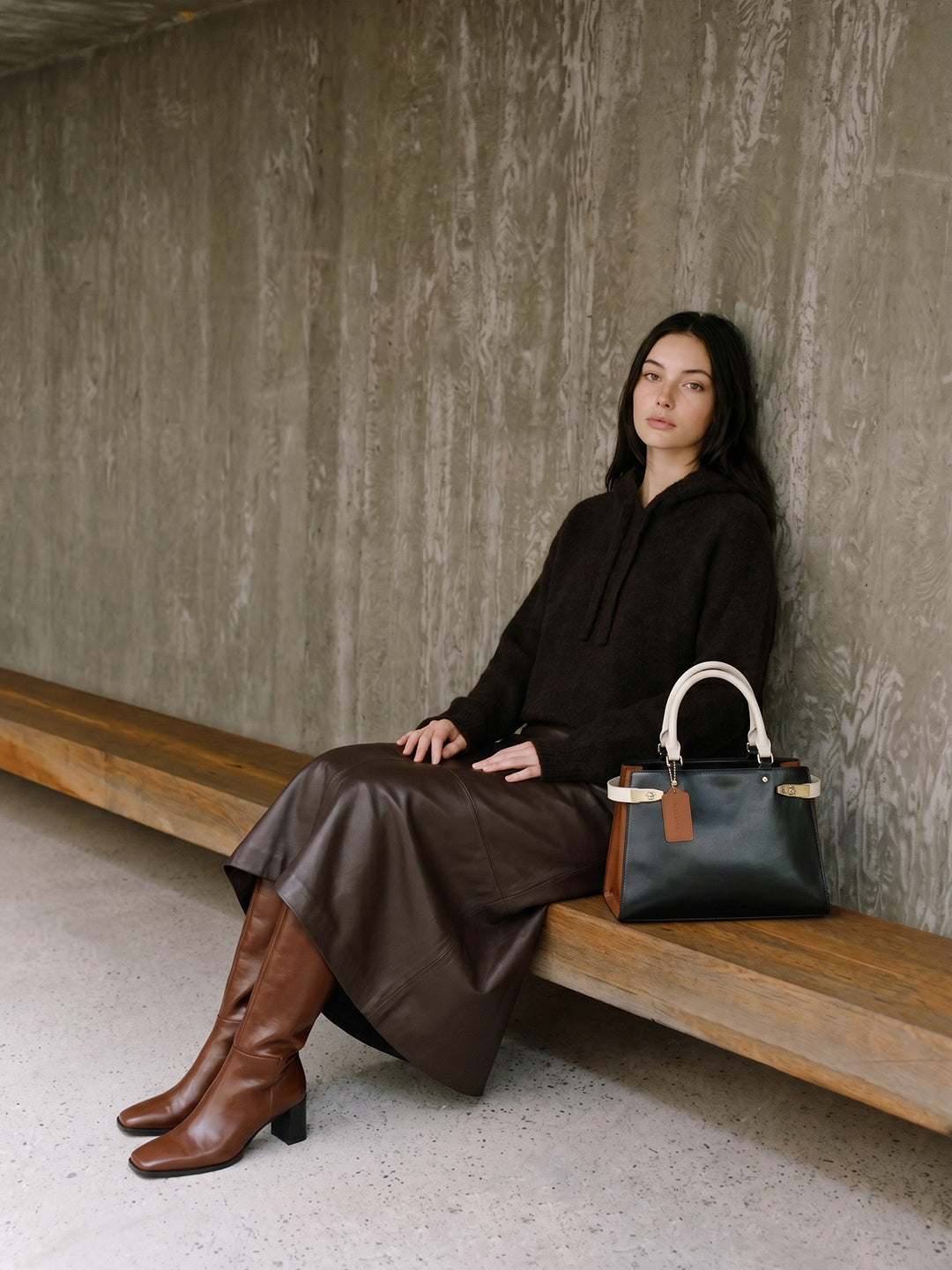 Dark Brown Hooded Pullover