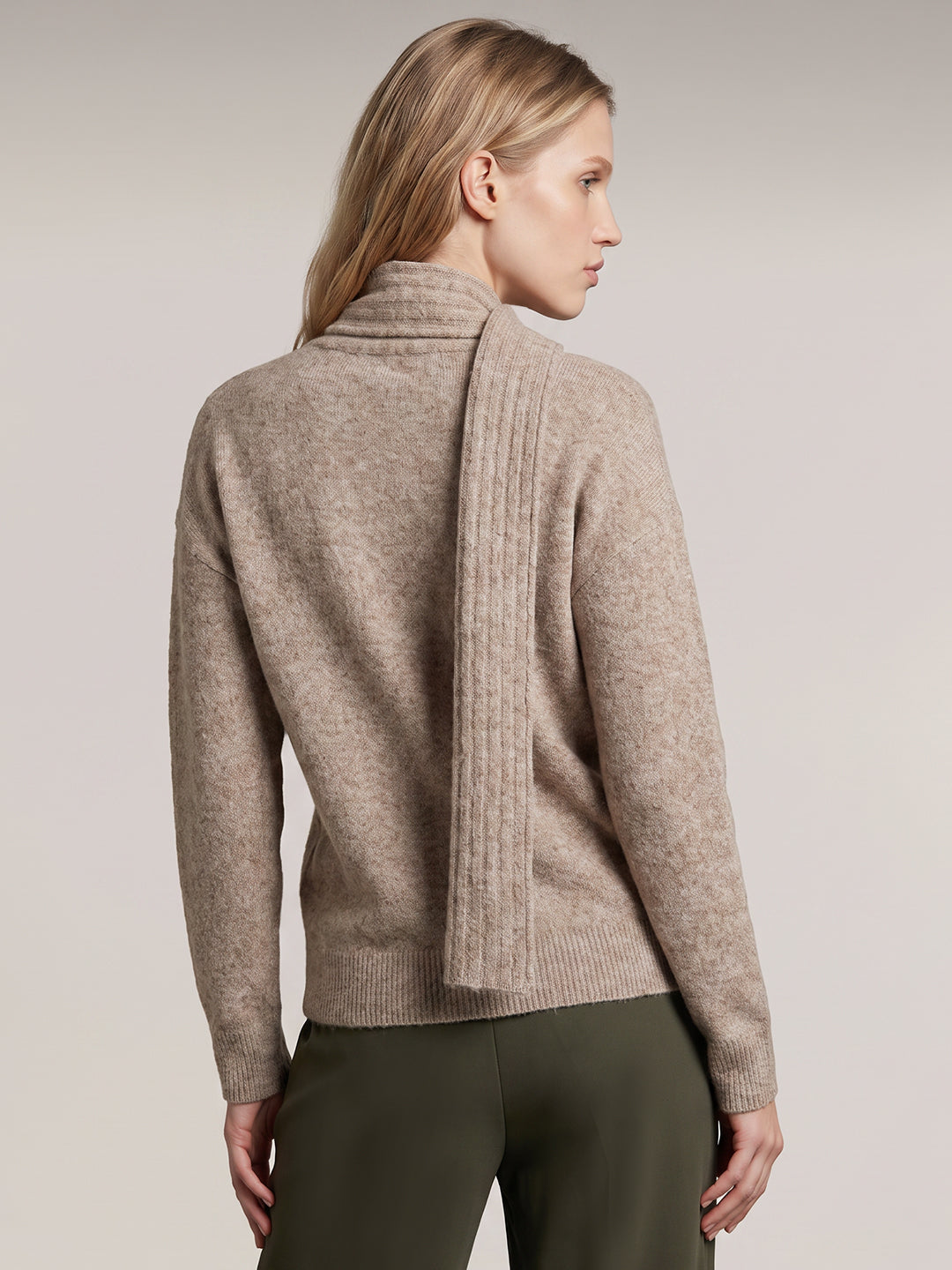 Beige Scarf Pullover