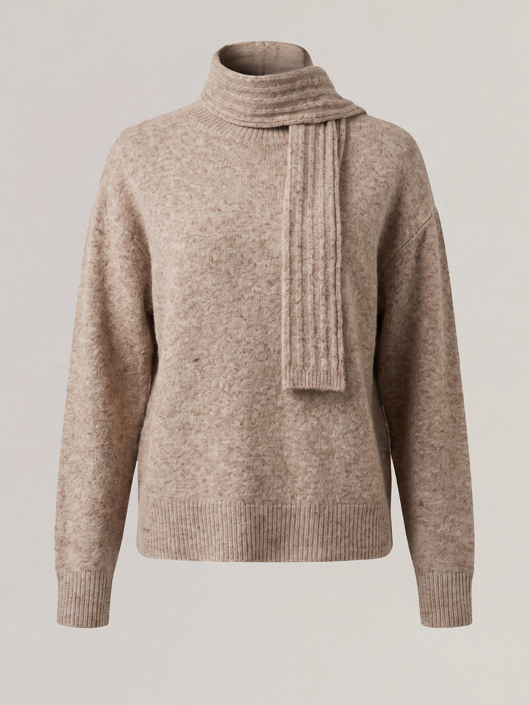 Beige Scarf Pullover