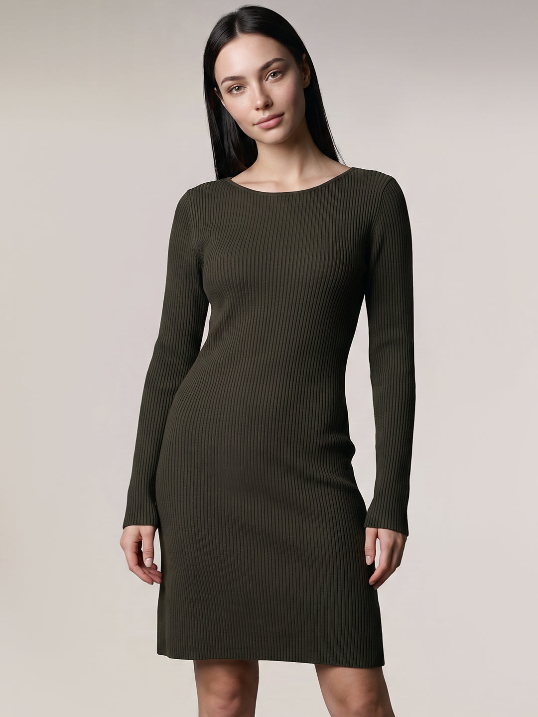 Dark Green Boatneck Dress