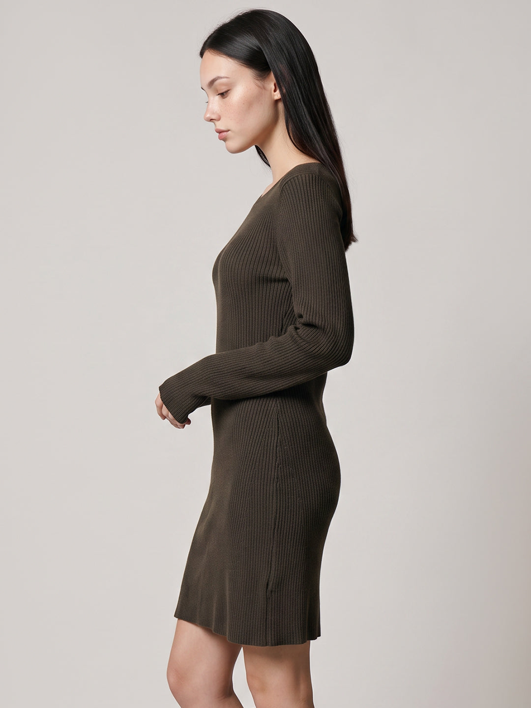 Dark Green Boatneck Dress