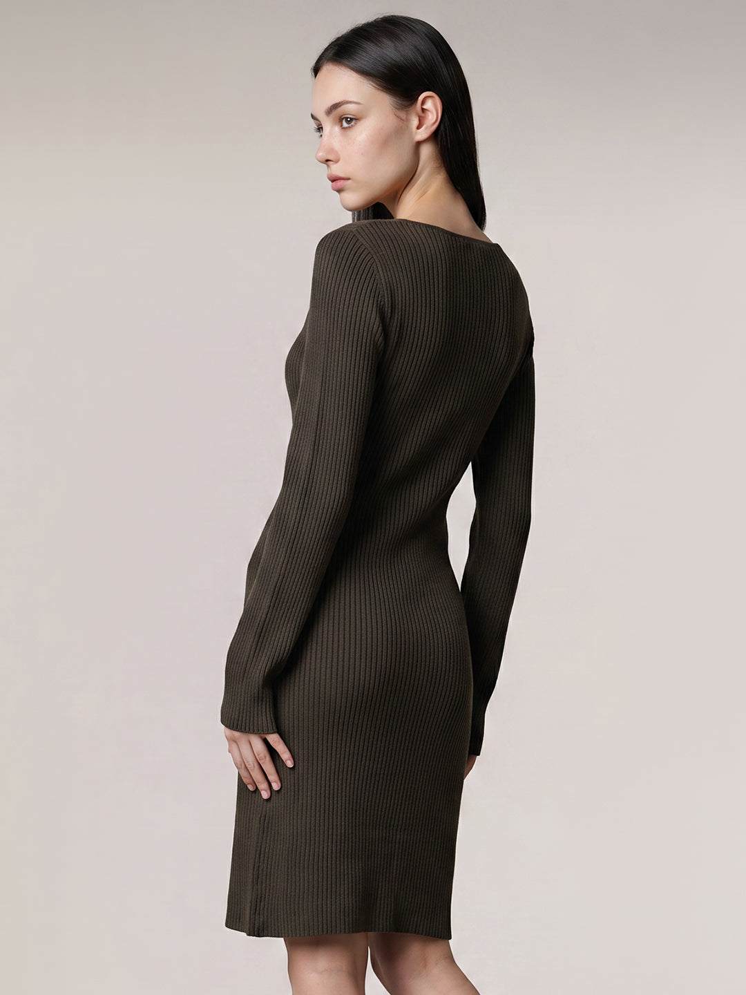 Dark Green Boatneck Dress