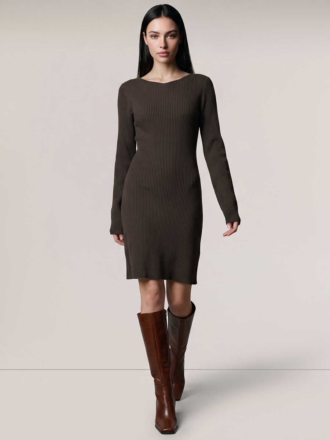 Dark Green Boatneck Dress