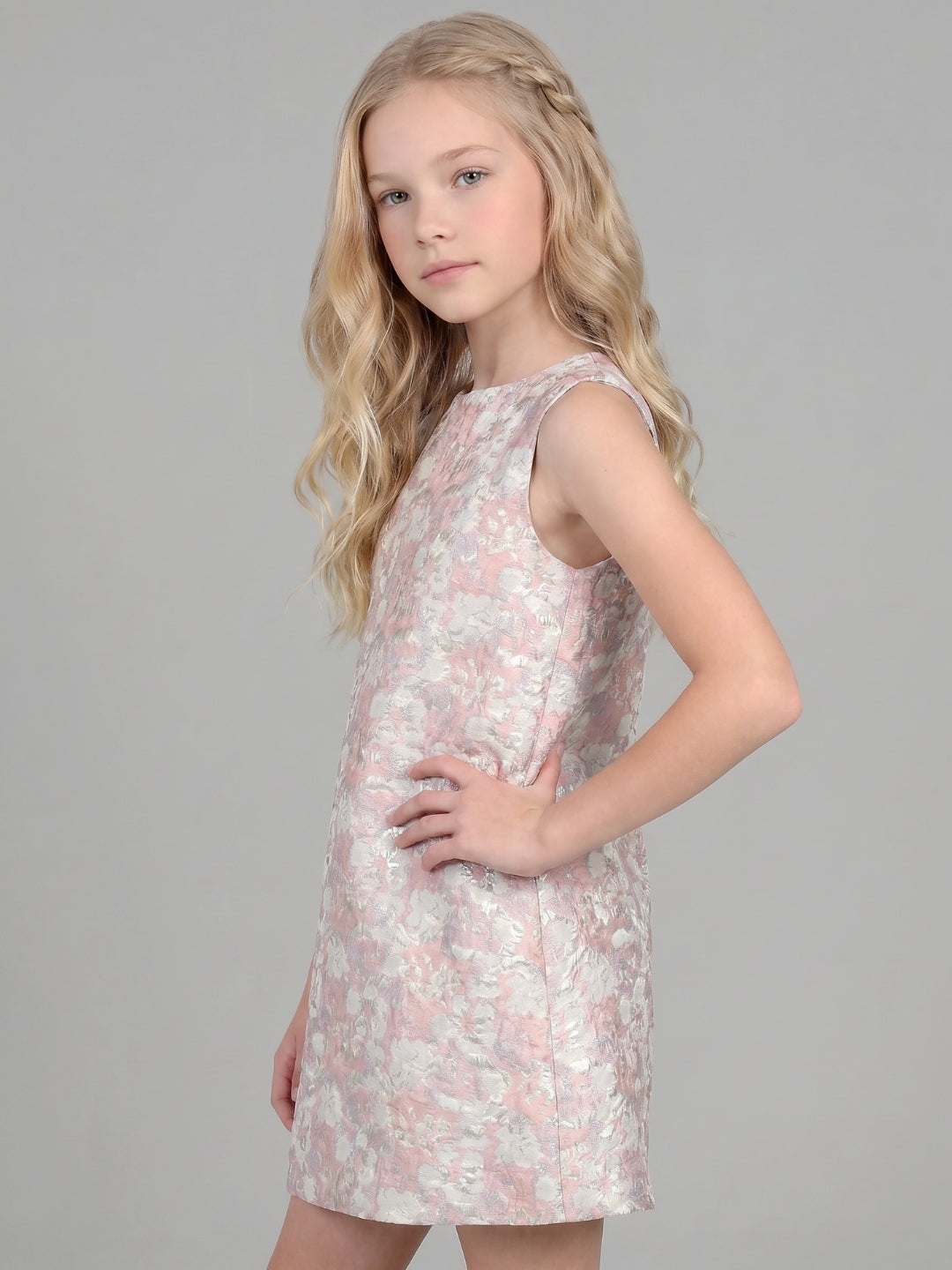 GIRLS Floral Jacquard Dress