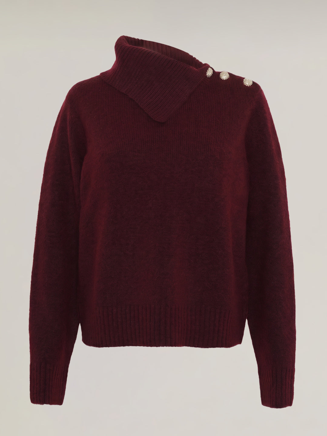Burgundy Split-Neck Pullover