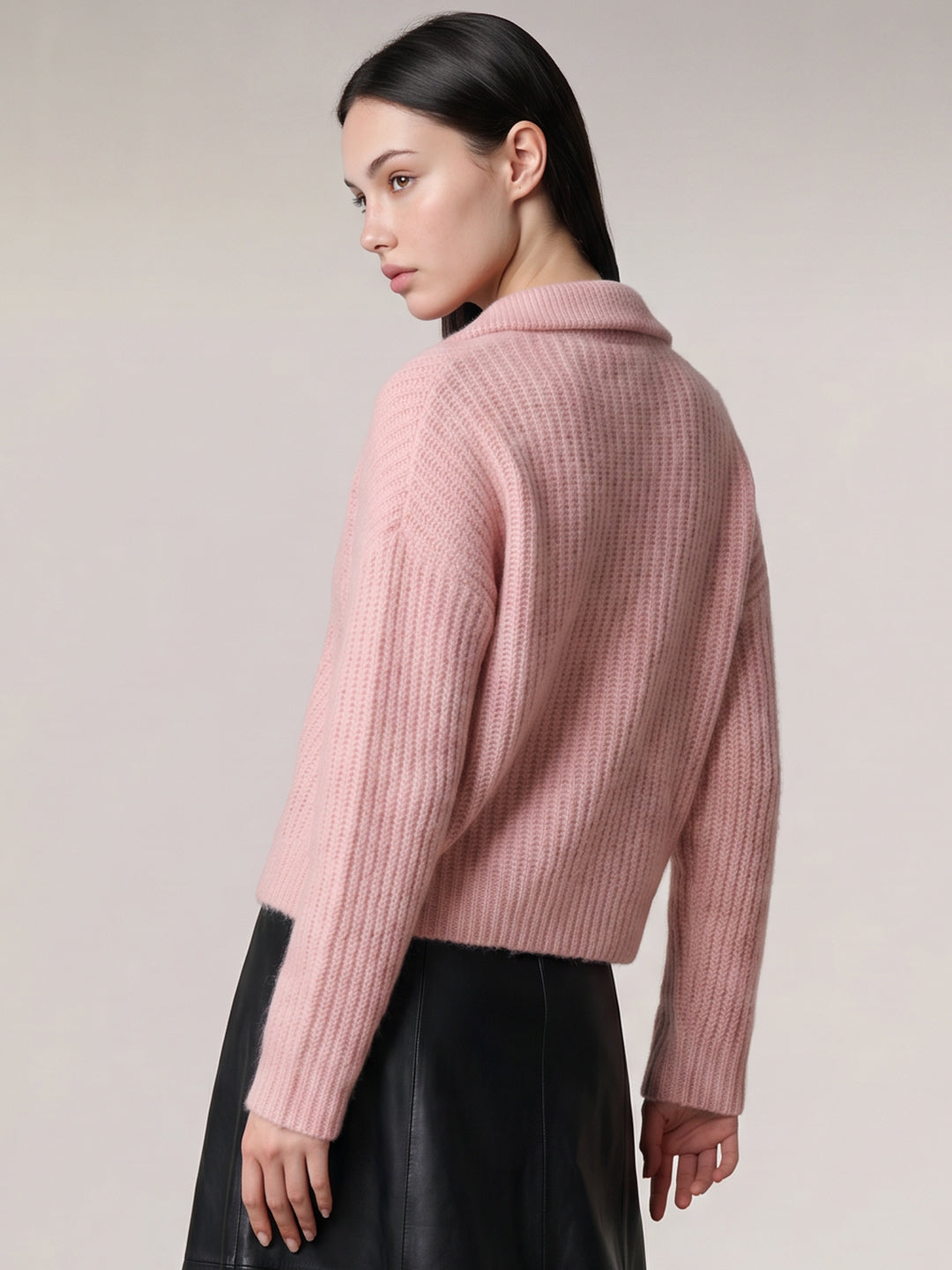 Pink Zip-Neck Pullover