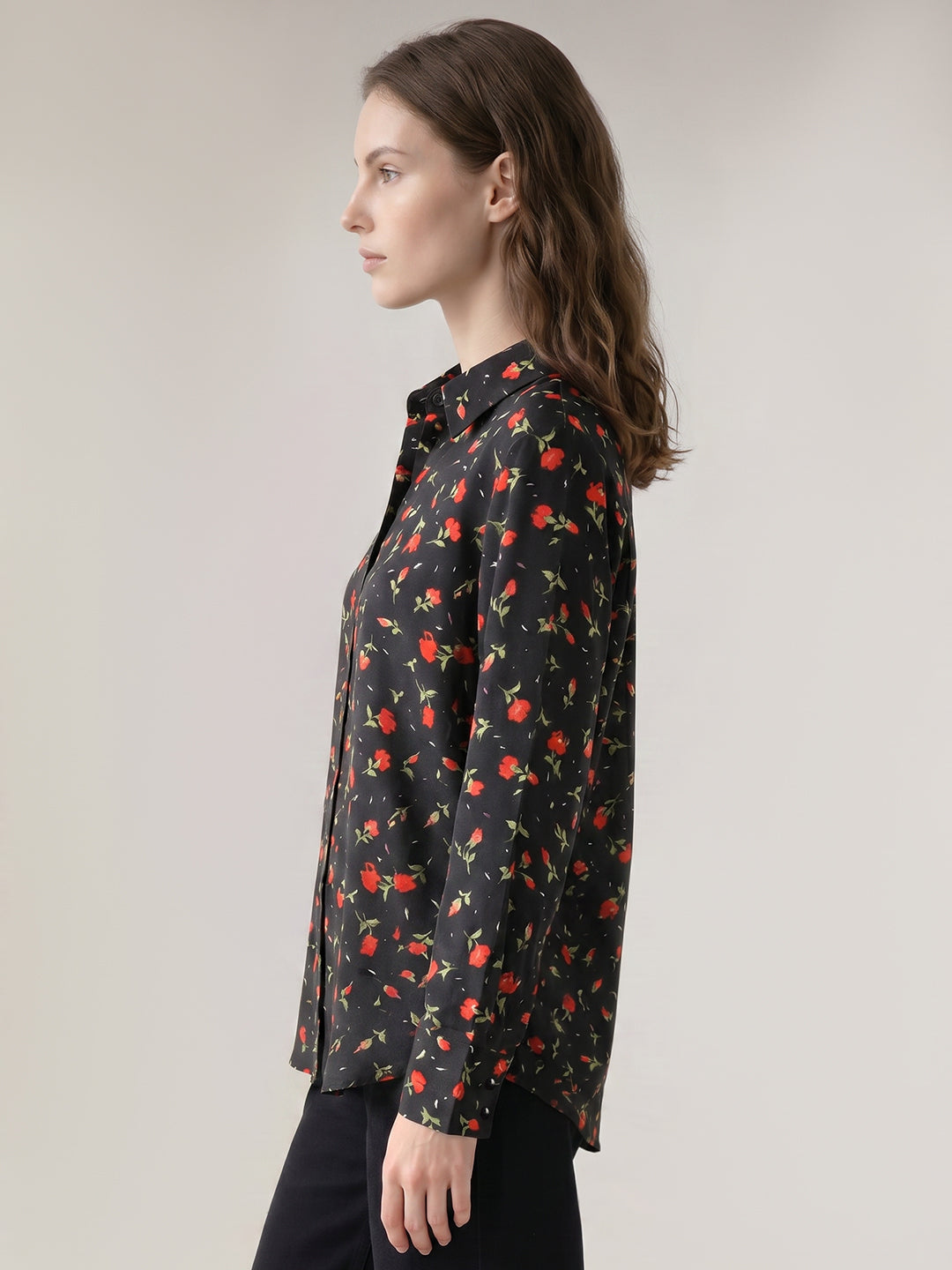 Black Floral Shirt