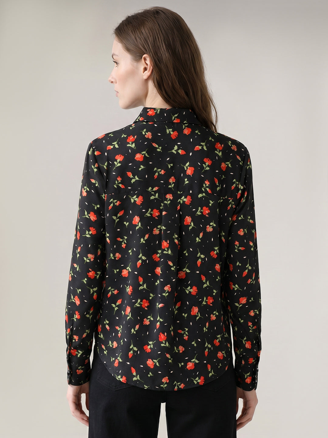 Black Floral Shirt