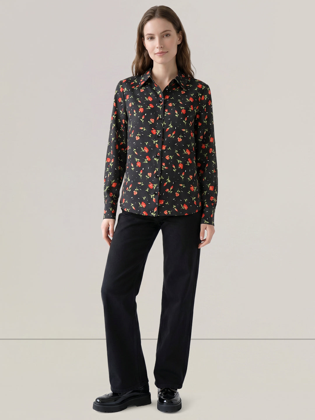 Black Floral Shirt