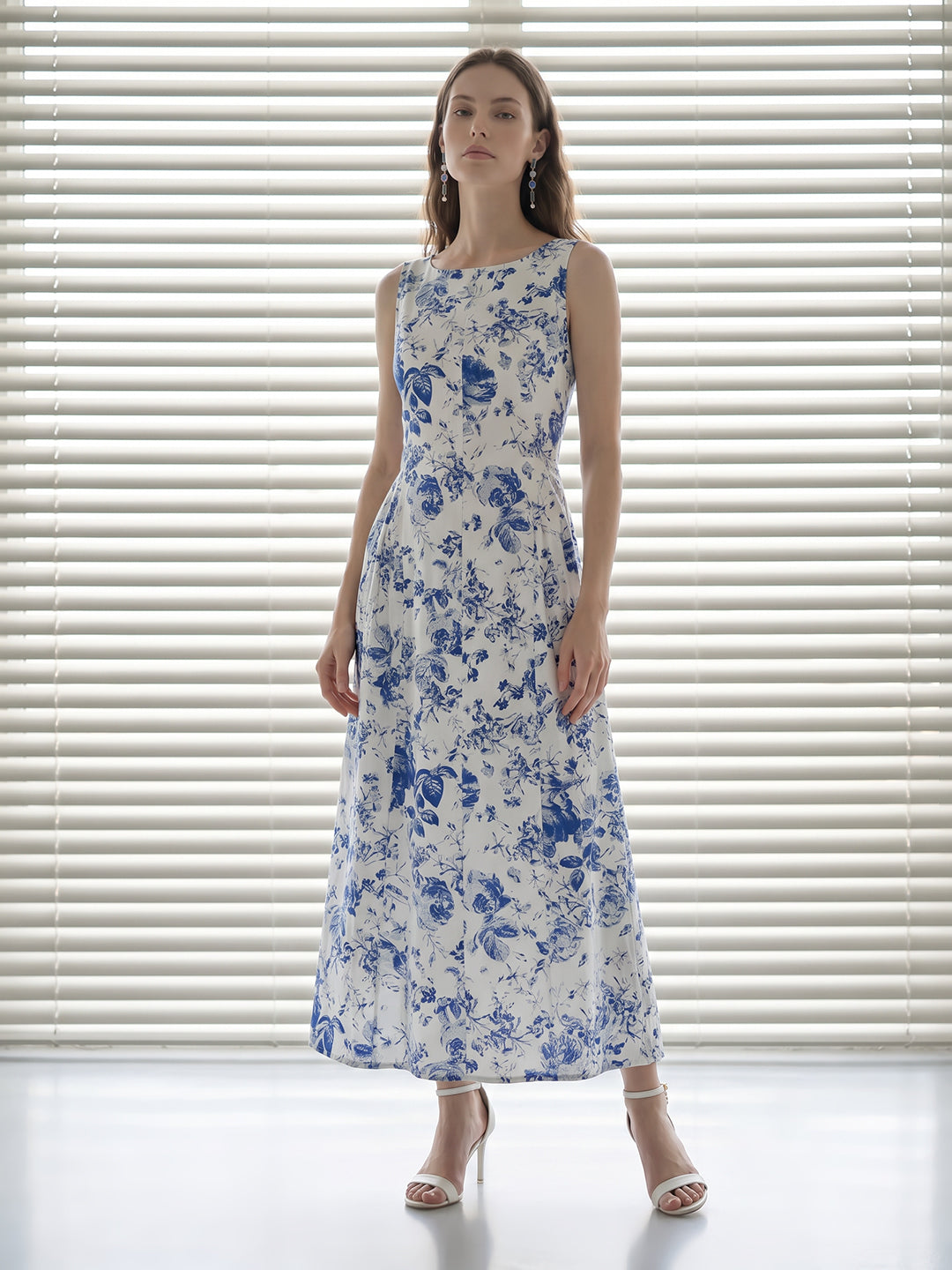 White Printed Cotton Dress