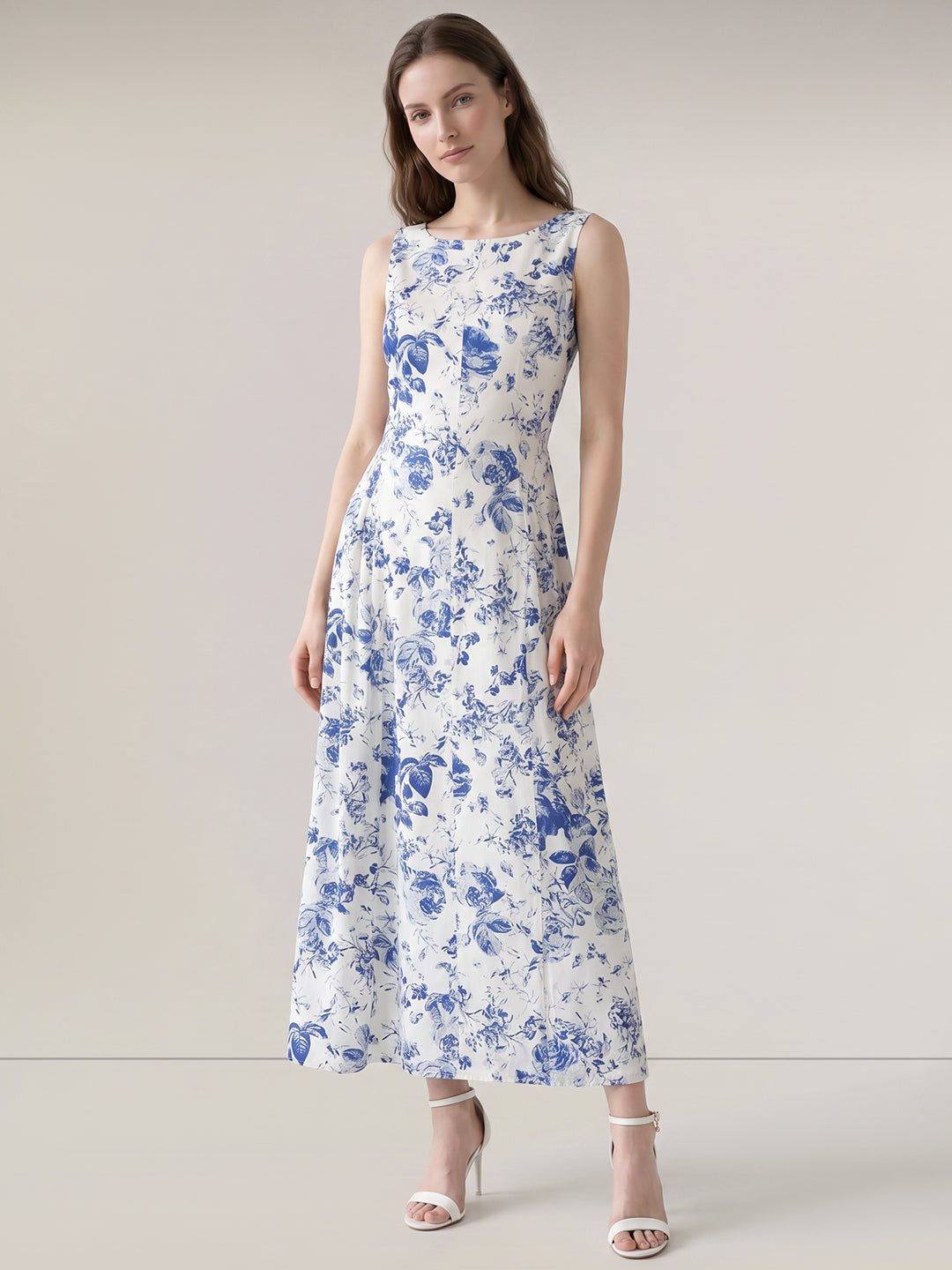 White Printed Cotton Dress