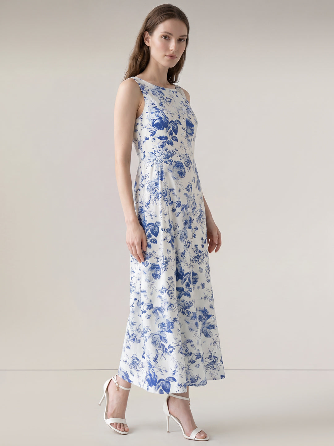 White Printed Cotton Dress