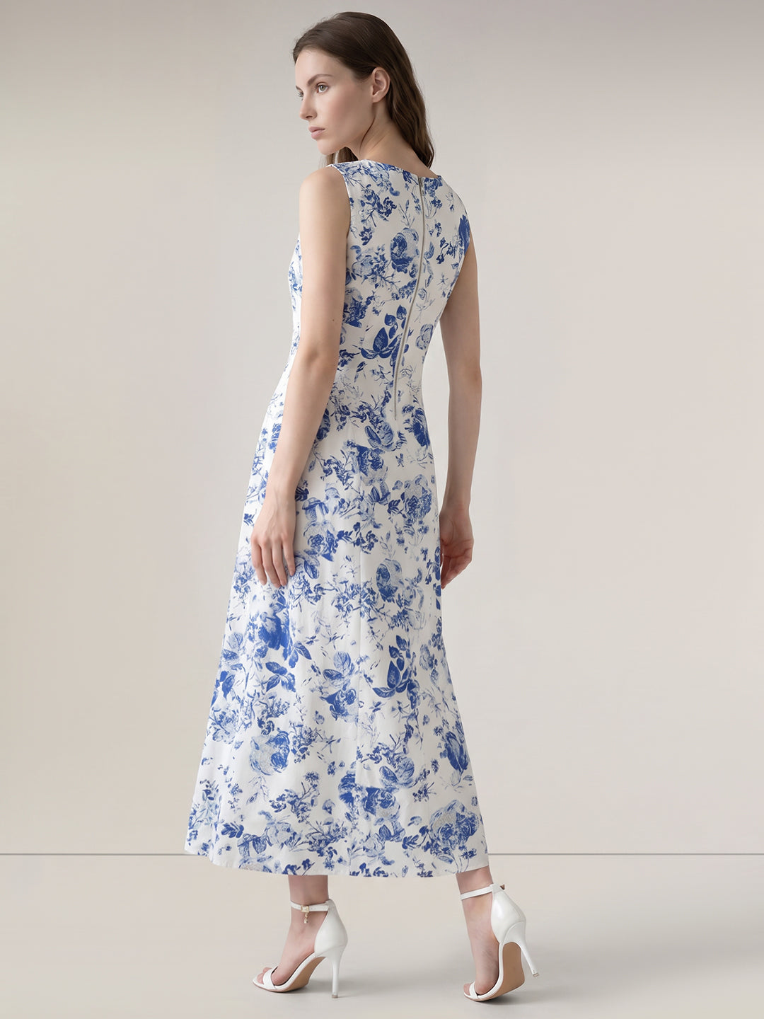 White Printed Cotton Dress