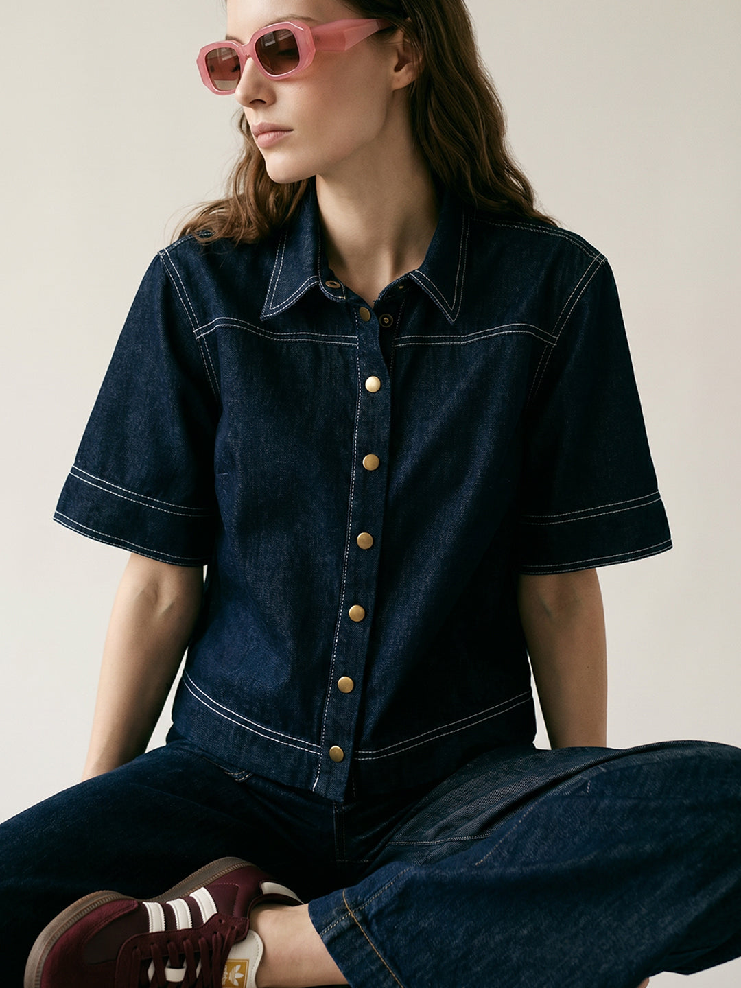 Dark Blue Denim Shirt