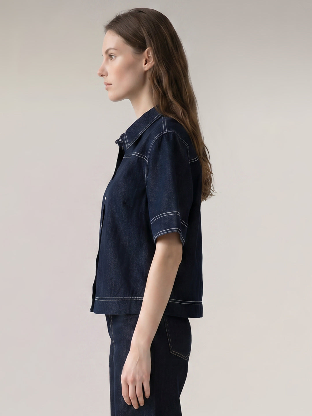 Dark Blue Denim Shirt