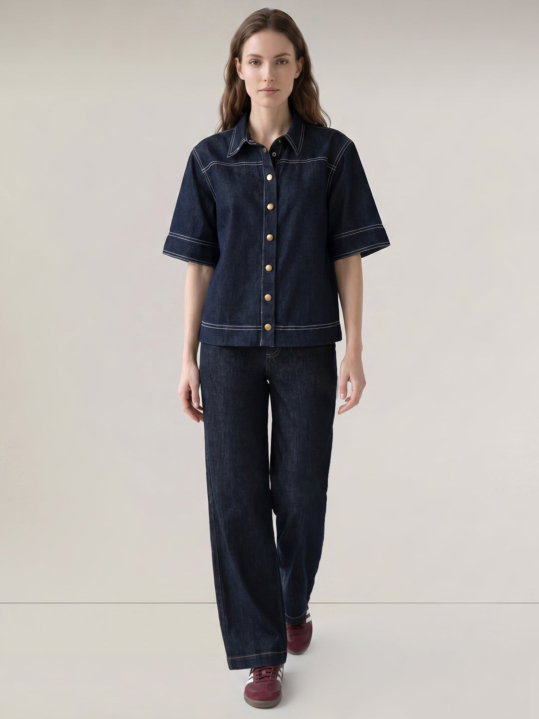 Dark Blue Denim Shirt